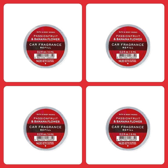 🌺 4 FOR $15 PASSIONFRUIT & BANANA FLOWER CAR FRAGRANCE REFILLS - Picture 1 of 1